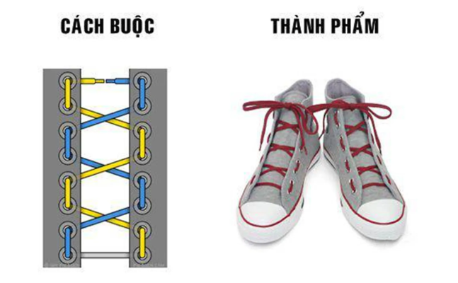 Cách thắt dây giày thể thao kiểu quân đội