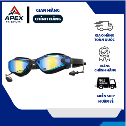Kính bơi chống nước chống mờ apexfitsport AF-HD01 Unisex, tráng gương, chống tia UV, kèm bịt tai